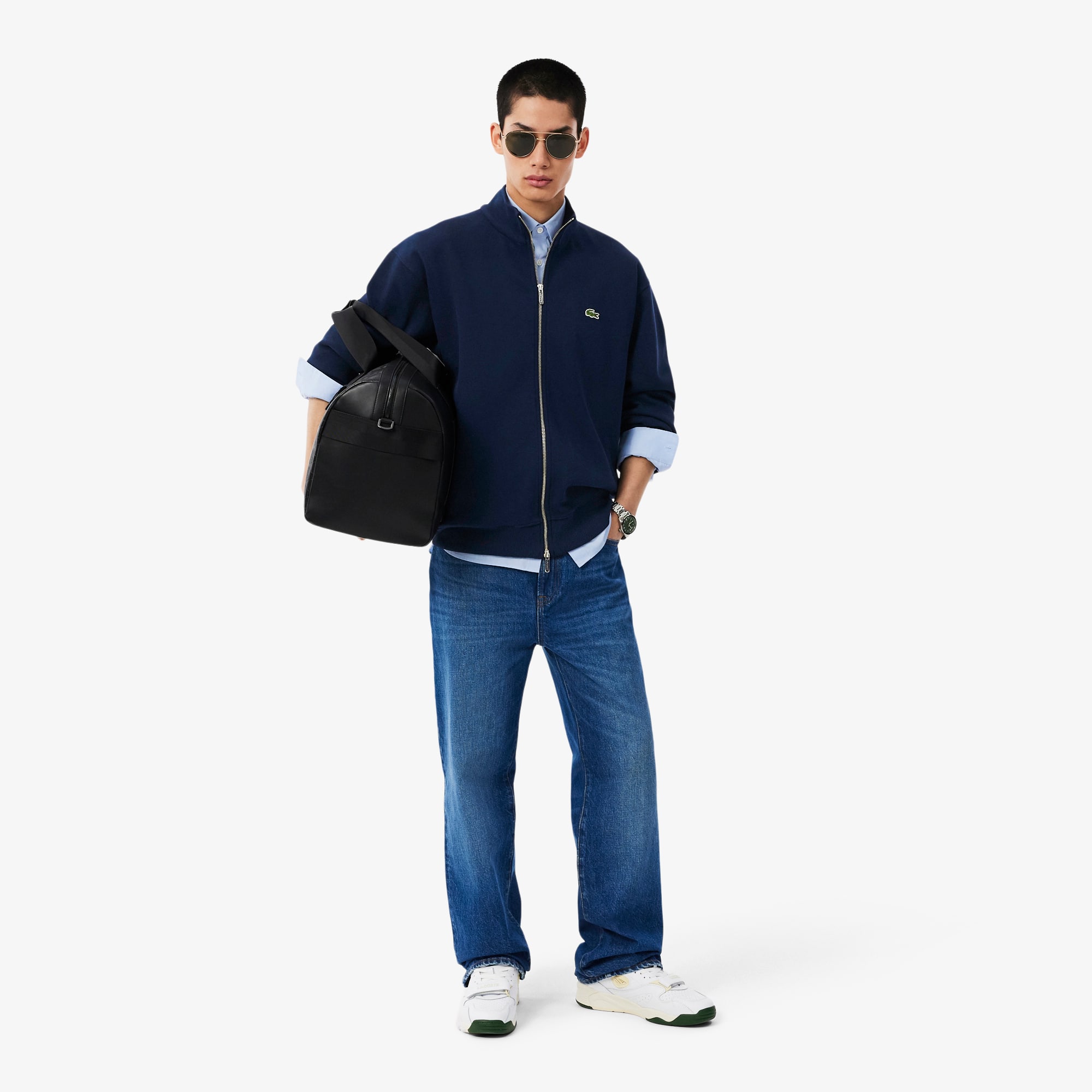 Double Face Piqué Zipped Sweatshirt - Sweaters & Sweatshirts - New