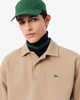 Polo Collar Piqu&eacute; Sweatshirt