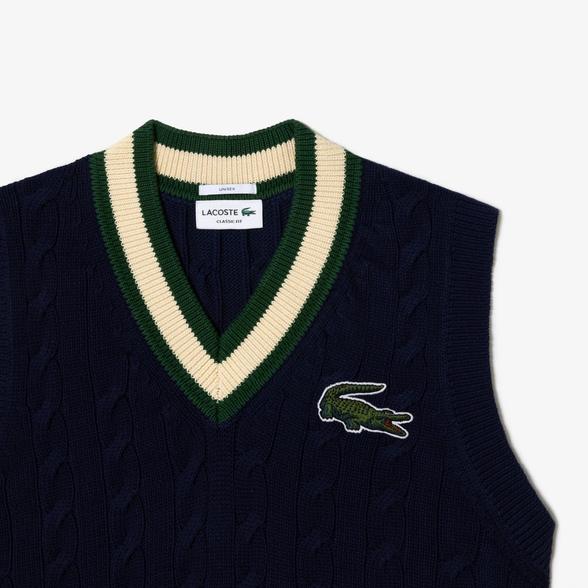 Unisex Cable Knit Sweater Vest in Organic Cotton - Sweaters