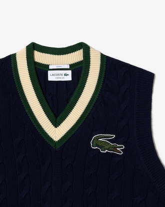 Unisex Cable Knit Sweater Vest in Organic Cotton