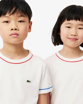 Kids' Contrast Trim Cotton T-Shirt
