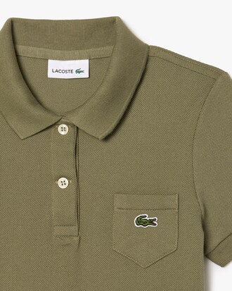 Robe polo en piqu&eacute; de coton uni