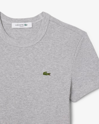 Women's Slim Fit Ribbed Cotton T-Shirt