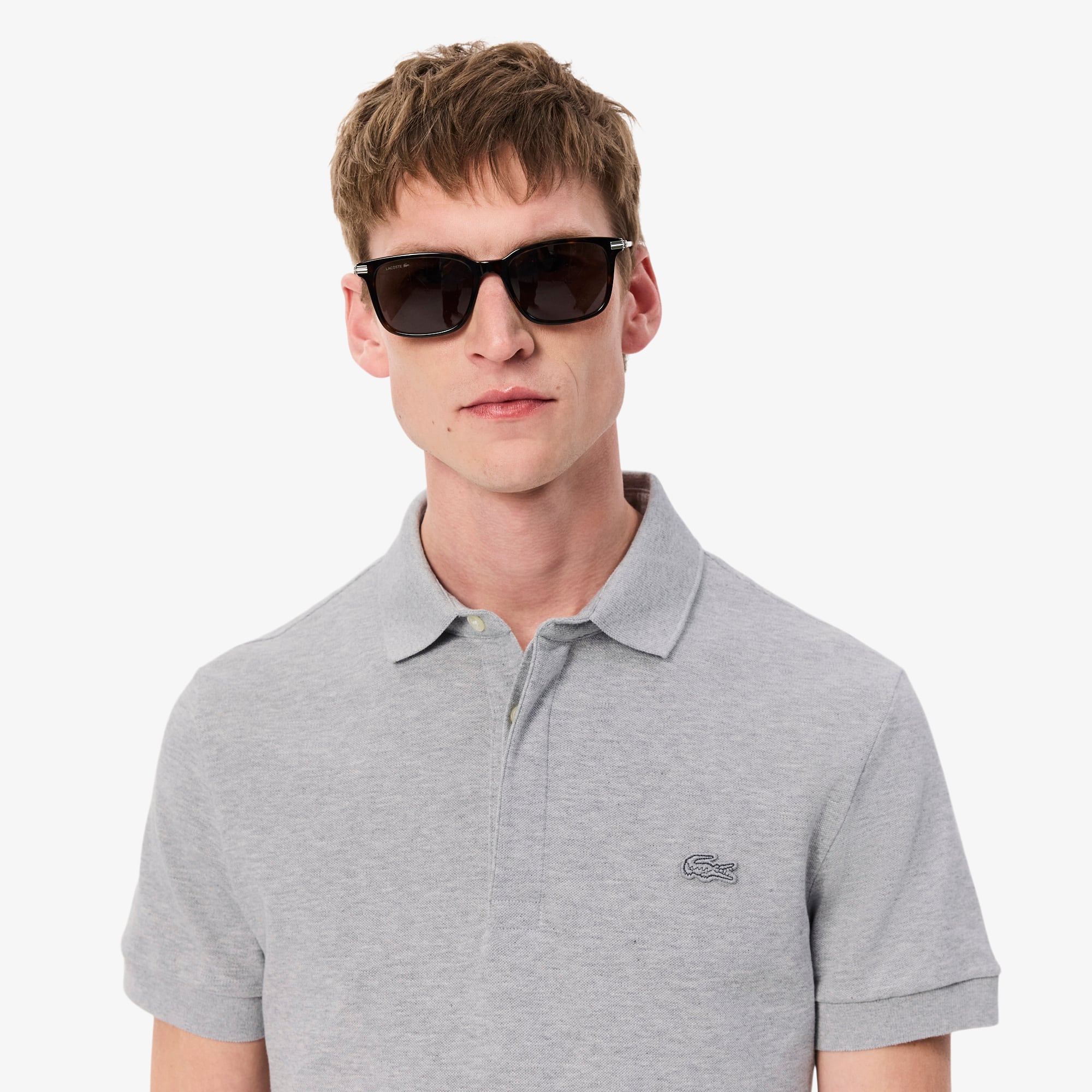 トップス L1212 LACOSTE POLO SHIRT GRAY Lacoste Short Sleeved Polo T Shirt Grey | Mainline Menswear