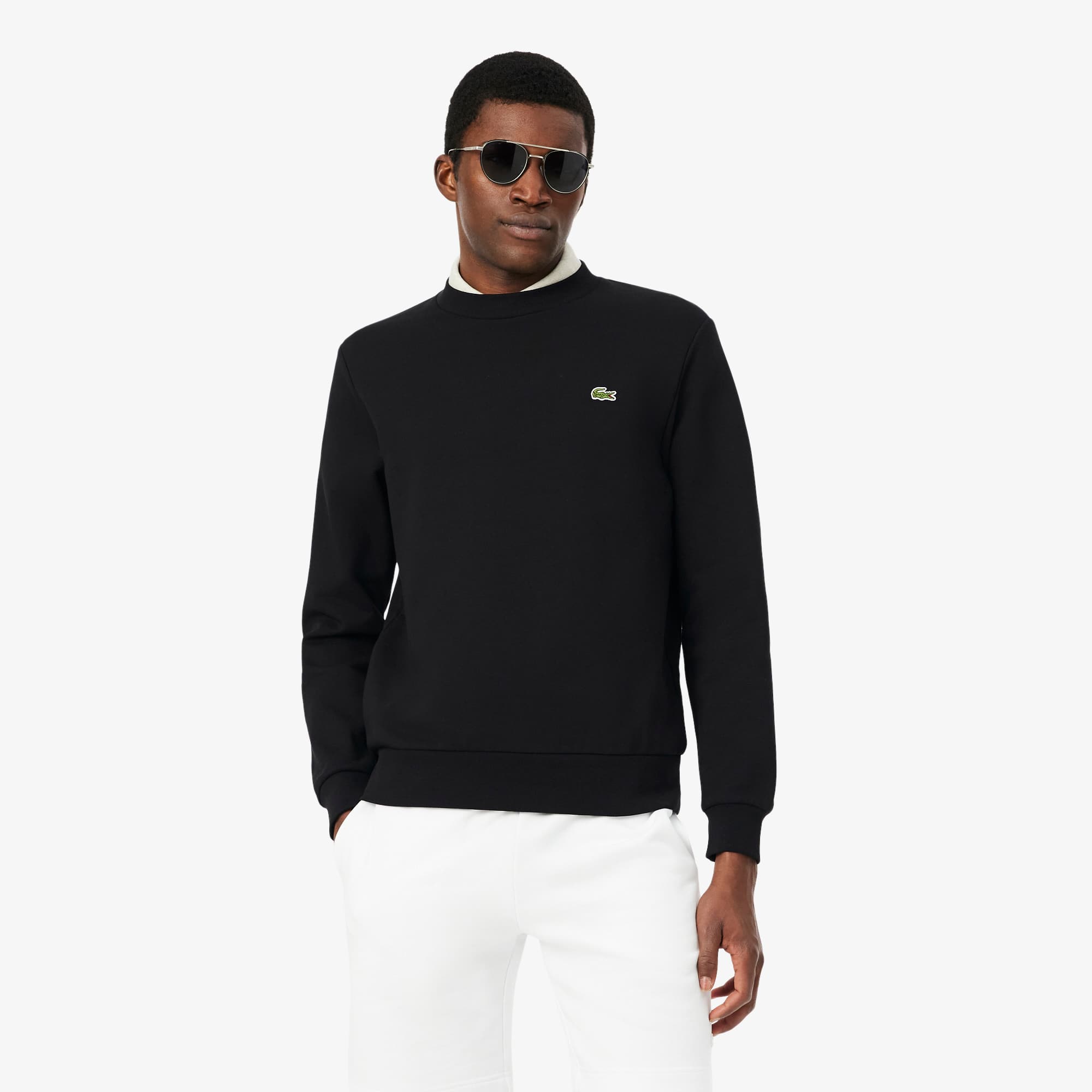 LACOSTE ブラック スウェット US L（JP M相当）クラシックフィット Men's Classic Fit Fleece Sweatshirt - Sweaters & Sweatshirts - New