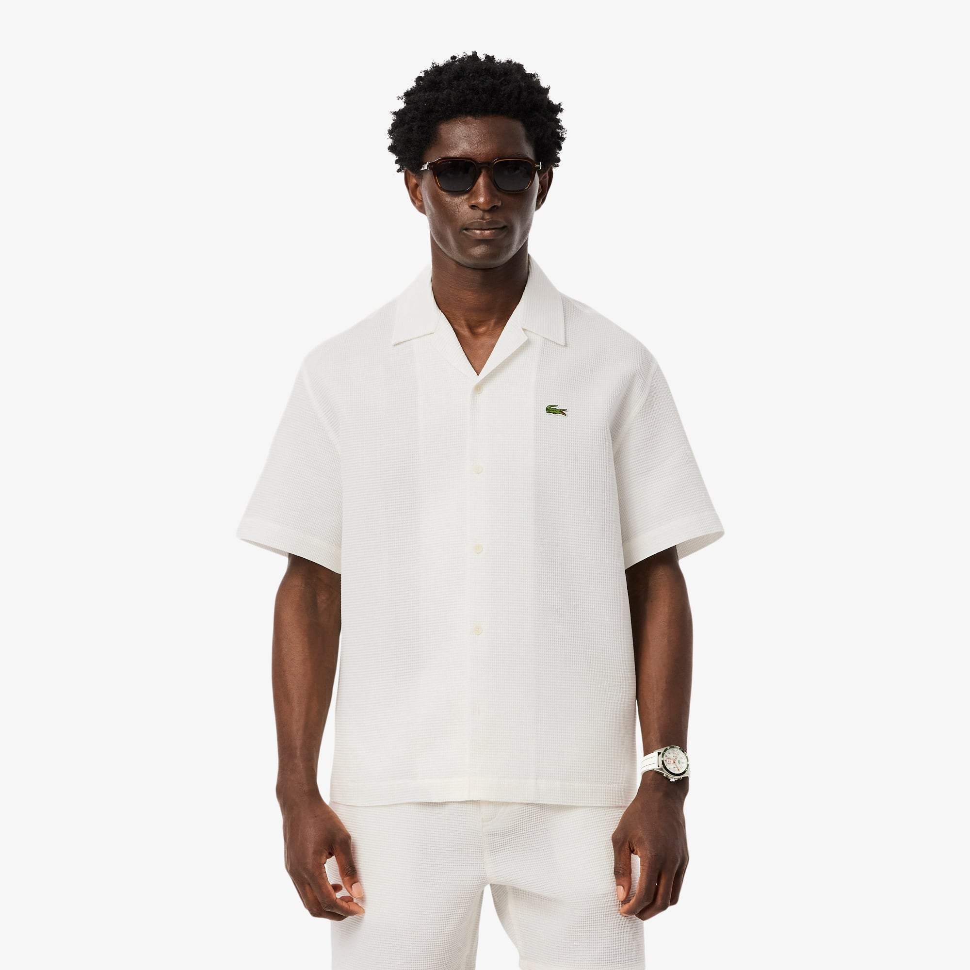 Men's Relaxed Fit Waffle Texture Shirt - Button Down Shirts - New