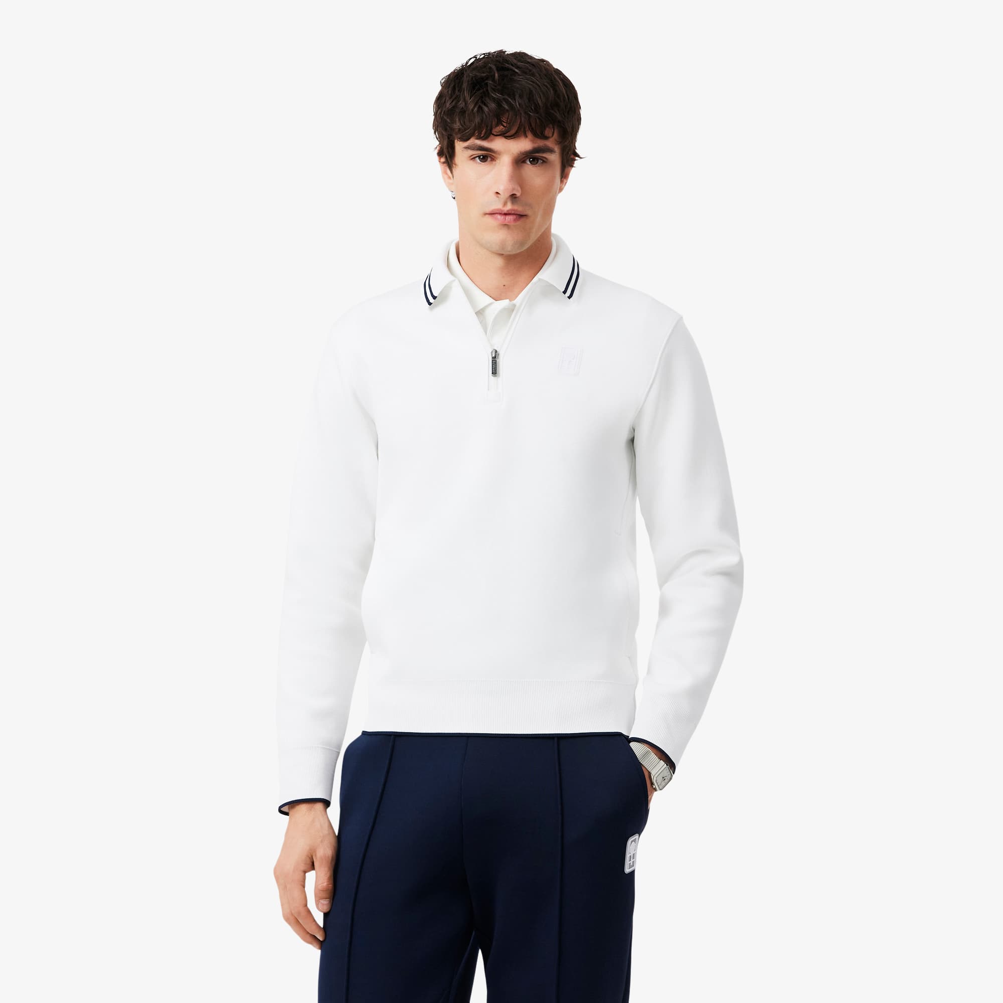 Lacoste Tennis Heritage Polo Collar Zipped Sweatshirt
