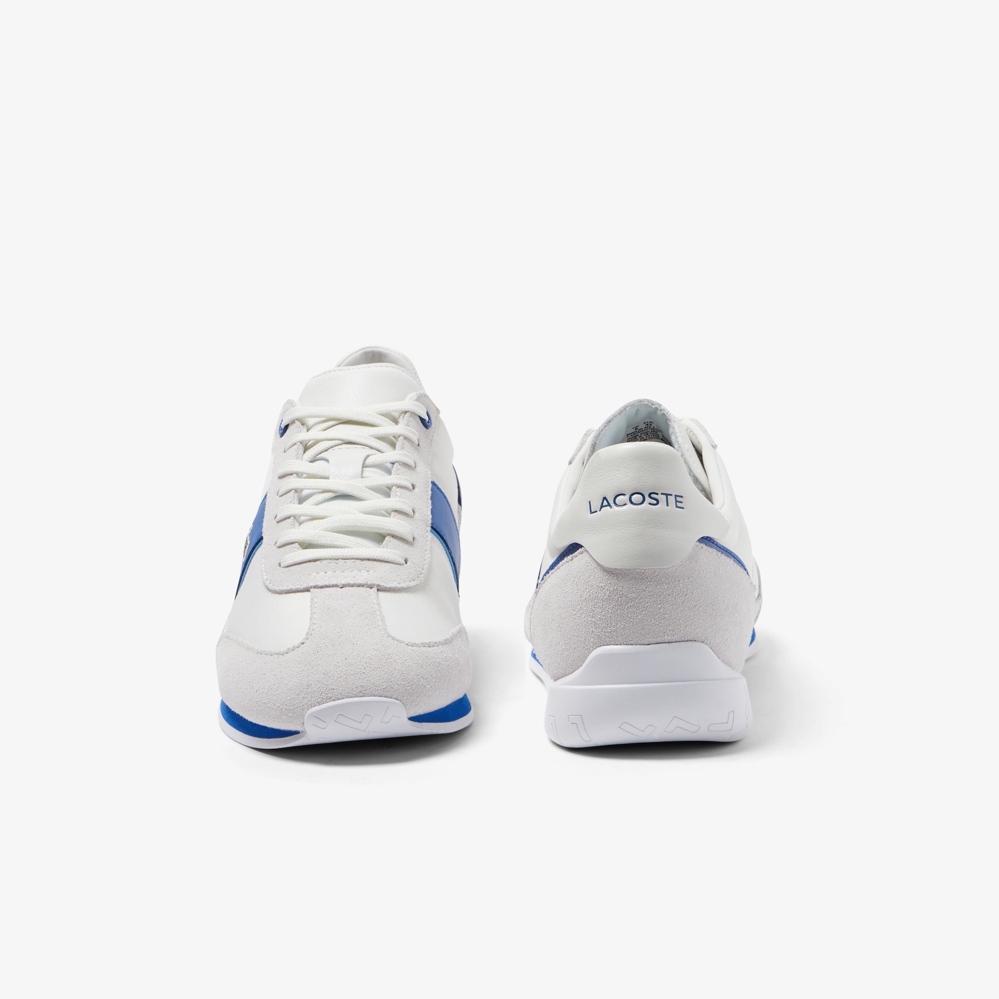 men's lacoste angular textile and leather sneakers