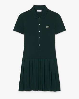 Vestido Polo Plisado de Piqu&eacute; Stretch
