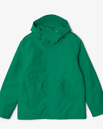 Men&rsquo;s Water-Resistant Cotton Blend Hooded Jacket