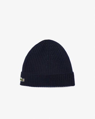 Gorro de Lana Cepillada de Tejido Acanalado