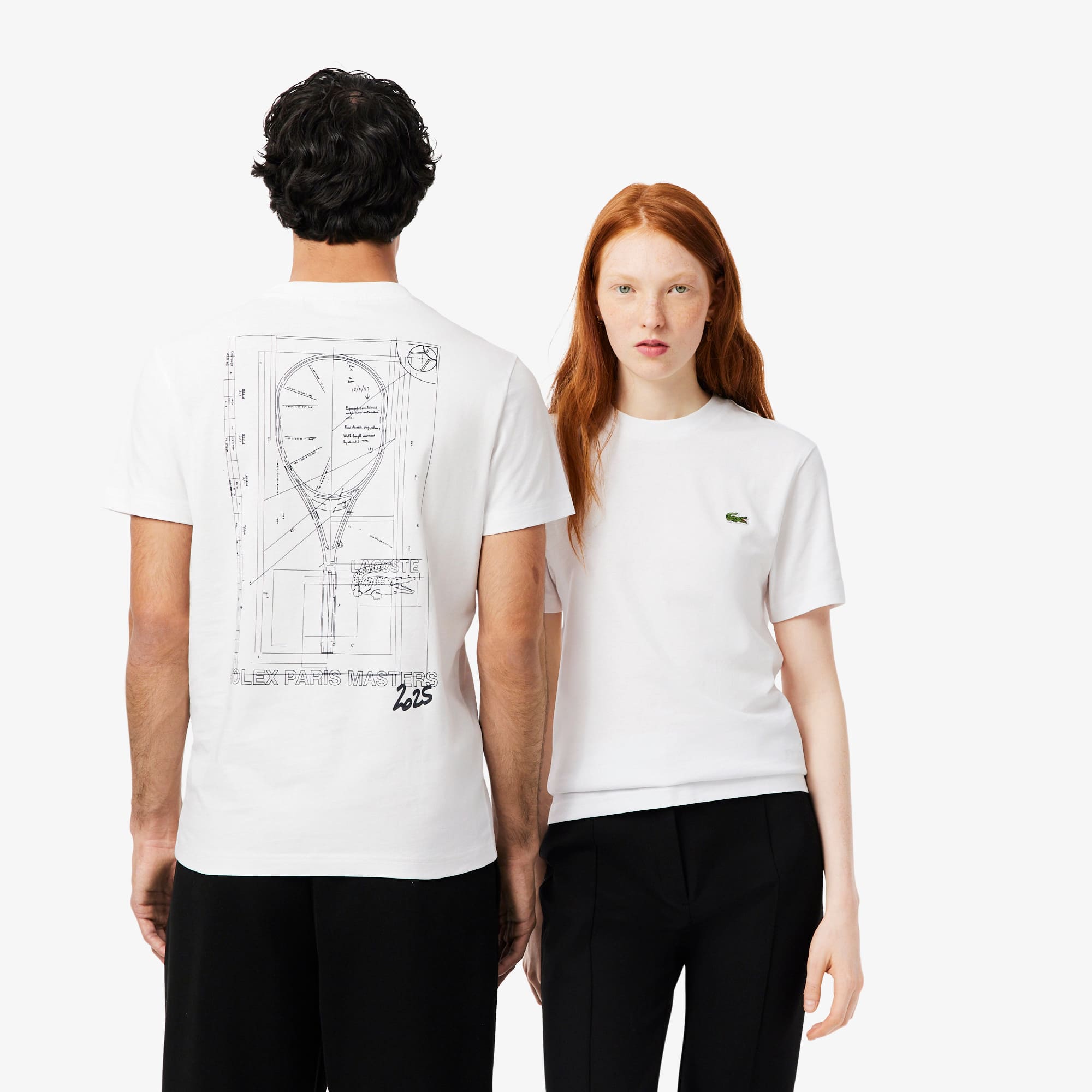 Lacoste Unisex Rolex Paris Masters Edition Printed T-shirt - Xs In White