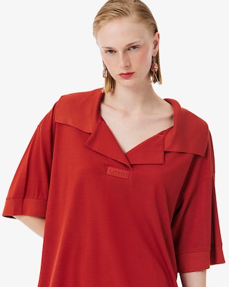 Runway Silk Piqu&eacute; Polo Collar Dress