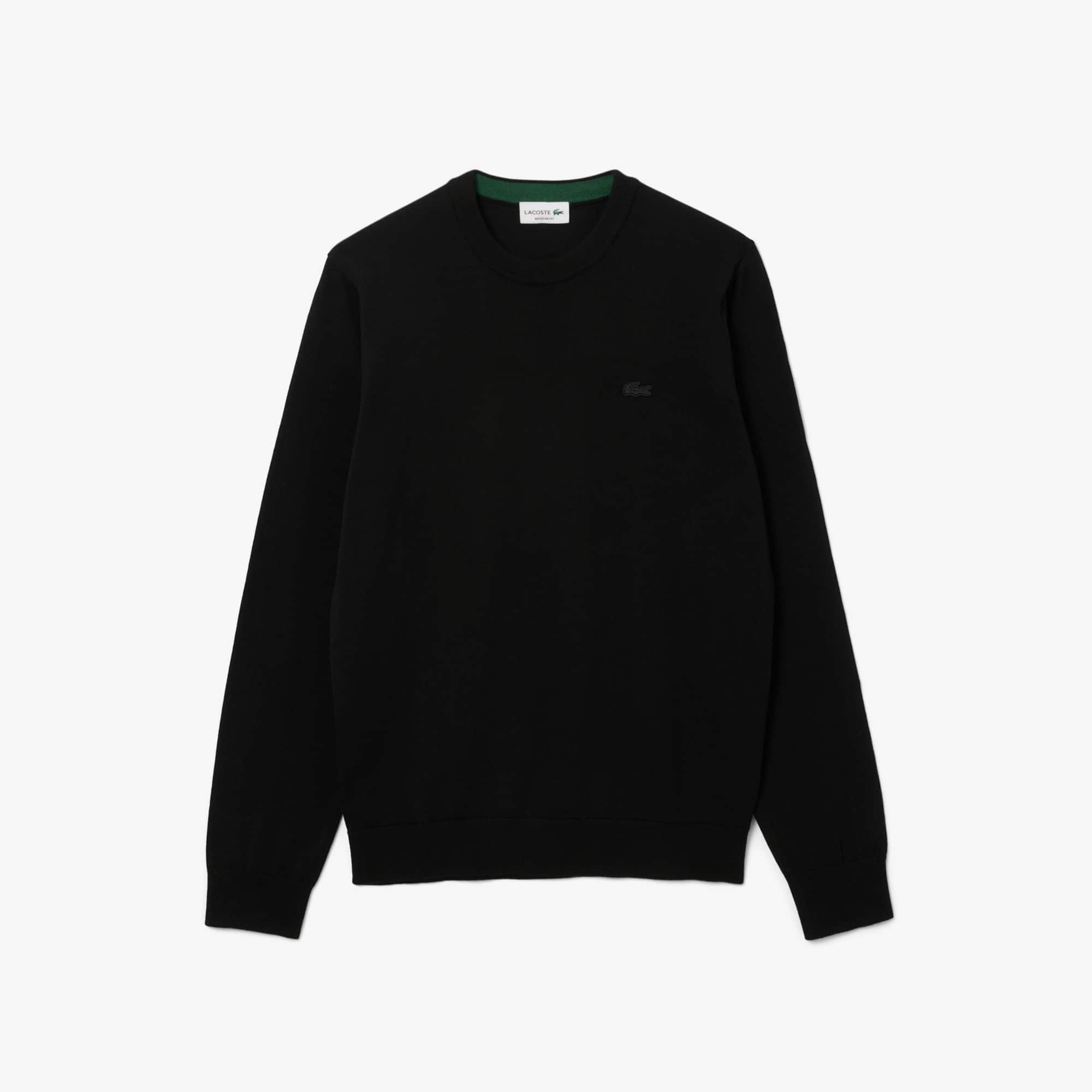 Tシャツ・カットソー LACOSTE Men Sweater AH1969 EL6 ANTRACITE GREY Men's Merino Wool Crew Neck Sweater - Sweaters & Sweatshirts