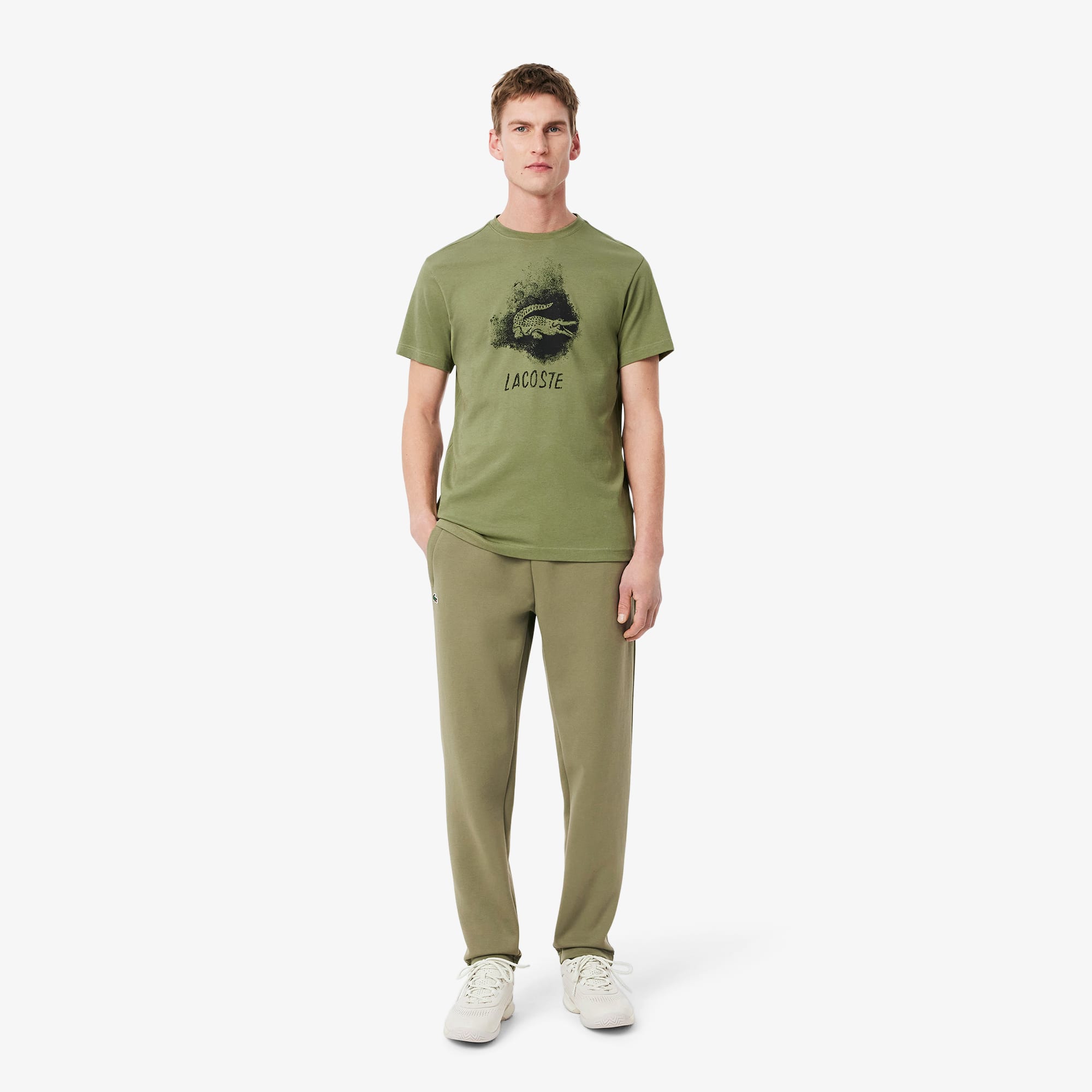 Lacoste Embroidered-logo Track Pants In Green