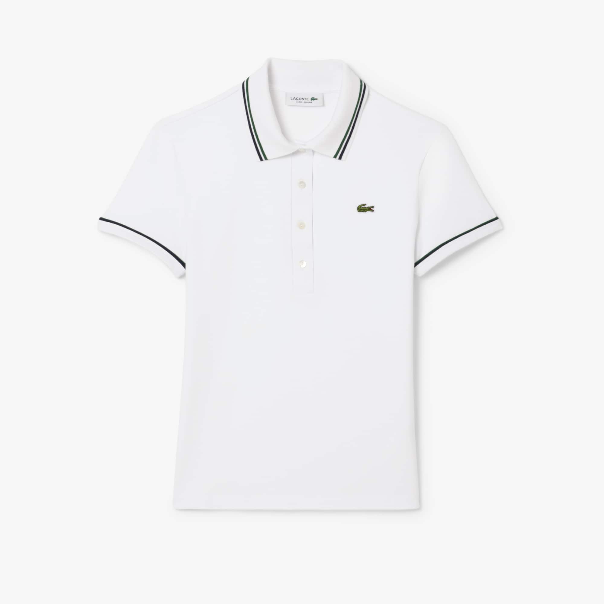 Lacoste Women's L.12.d Slim Fit Trim Detail Polo - 38 In White
