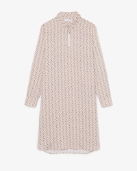Robe col chemise cr&ecirc;pe fluide