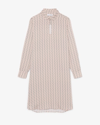 Robe col chemise cr&ecirc;pe fluide