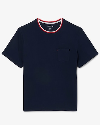 Men's Contrast Neck Pajama Top