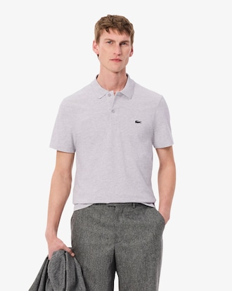 Men's Regular Fit Long Sleeve Cotton Blend Polo