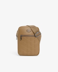 Sacoche verticale avec imprim&eacute; monogramme en cuir