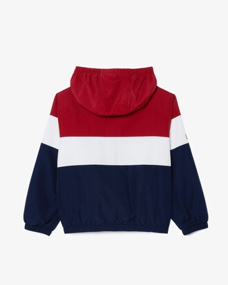 Veste zippée à capuche enfant Lacoste en polyester recyclé