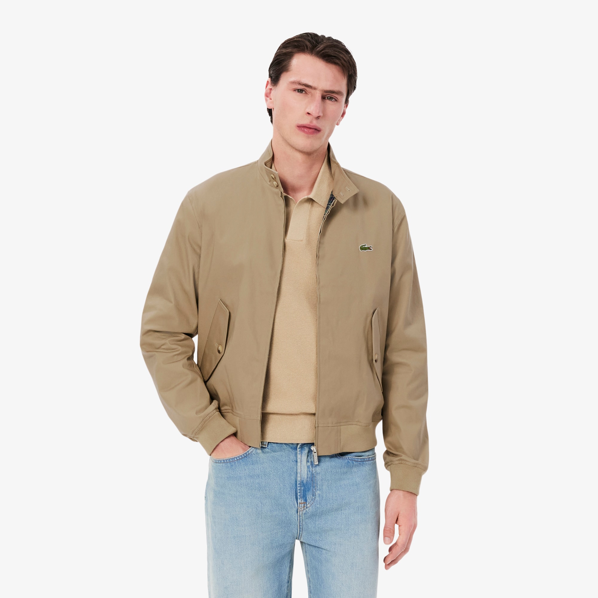 ハオ。 LACOSTEメンズジャケット Men's Water-Repellent Twill Harrington Jacket - Jackets & Coats