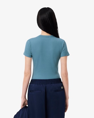 Women's Slim Fit Ribbed Cotton T-Shirt