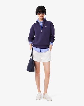 Sweatshirt col montant zipp&eacute; en Piqu&eacute;