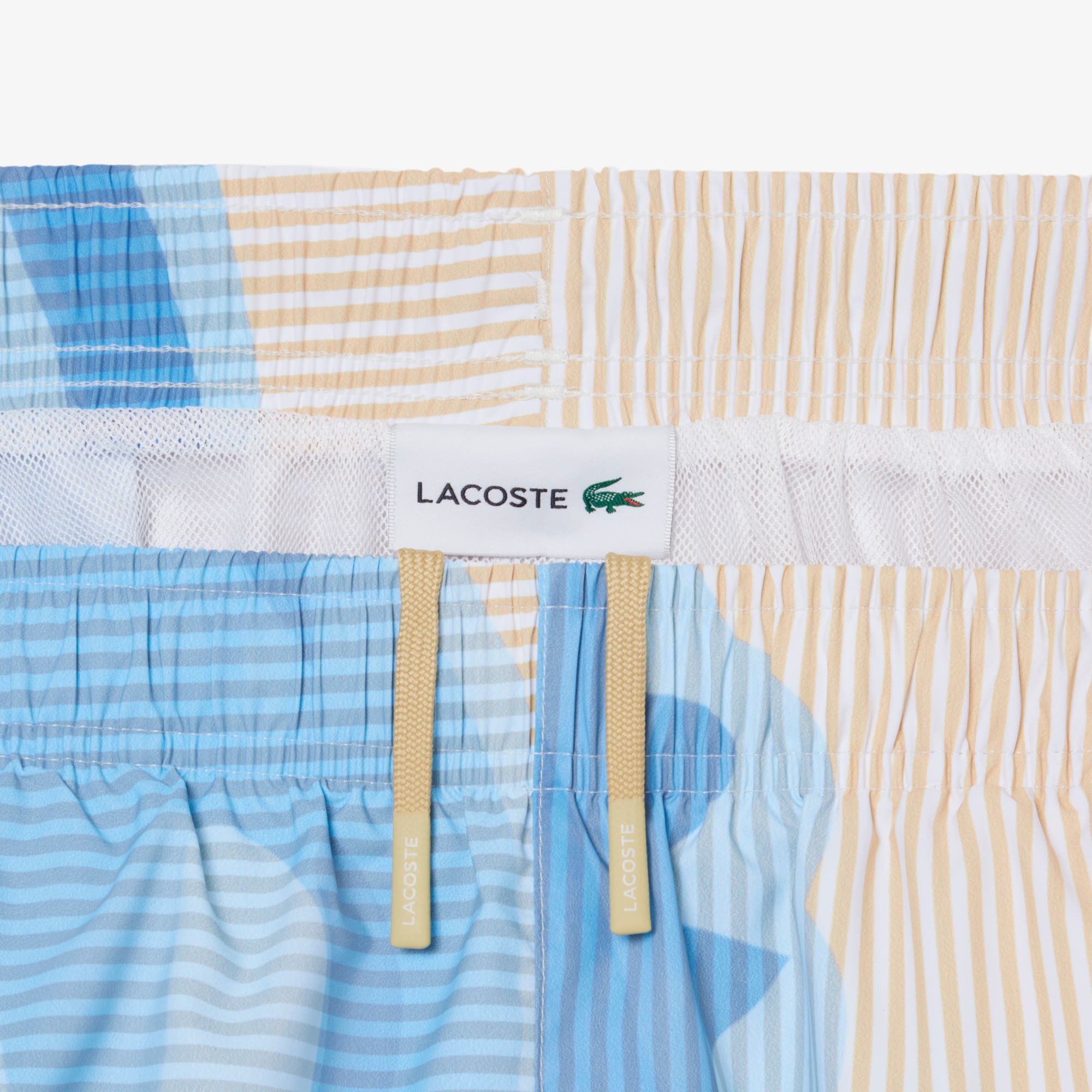 Mid Length Striped Swim Trunks