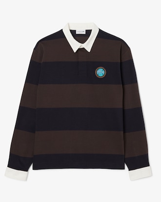 Men's Relaxed Fit Striped Rugby Polo