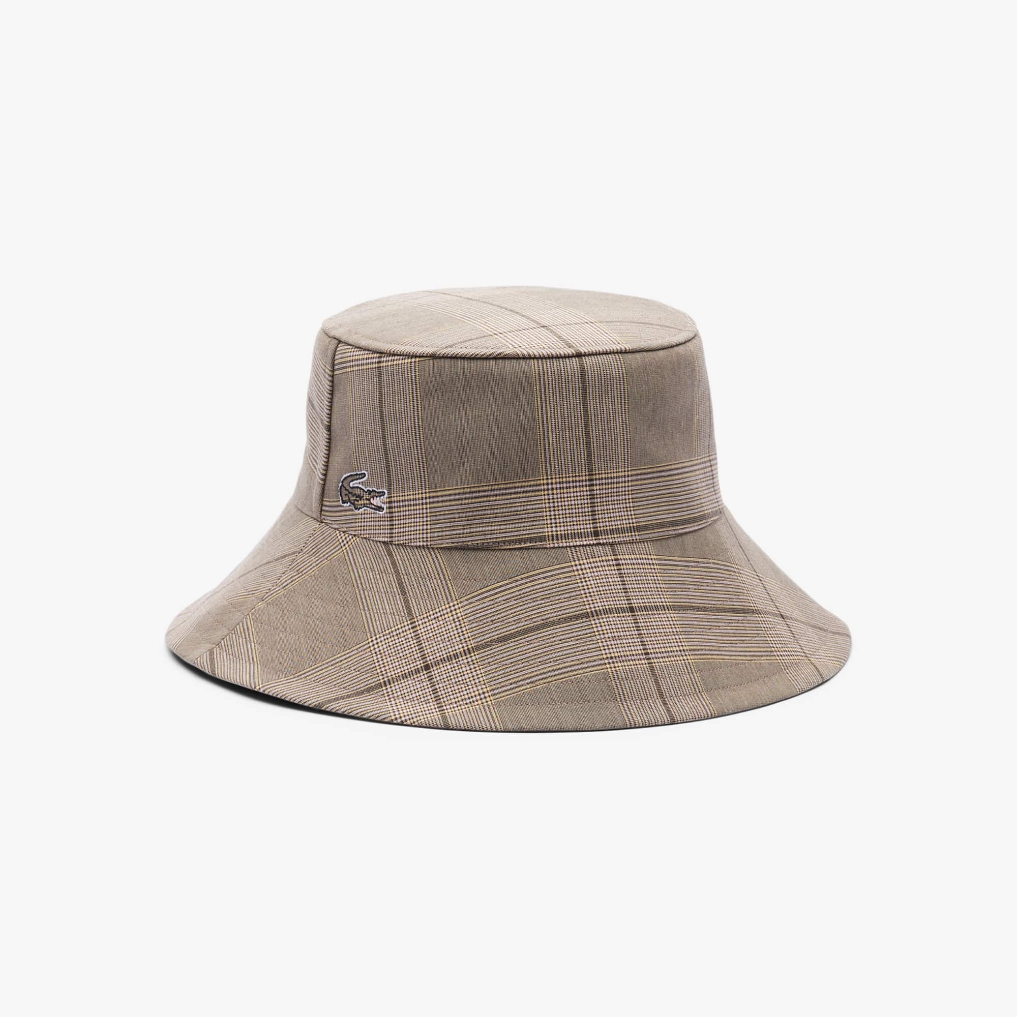 Lacoste Women's Plaid Cotton Poplin Bucket Hat In Sand