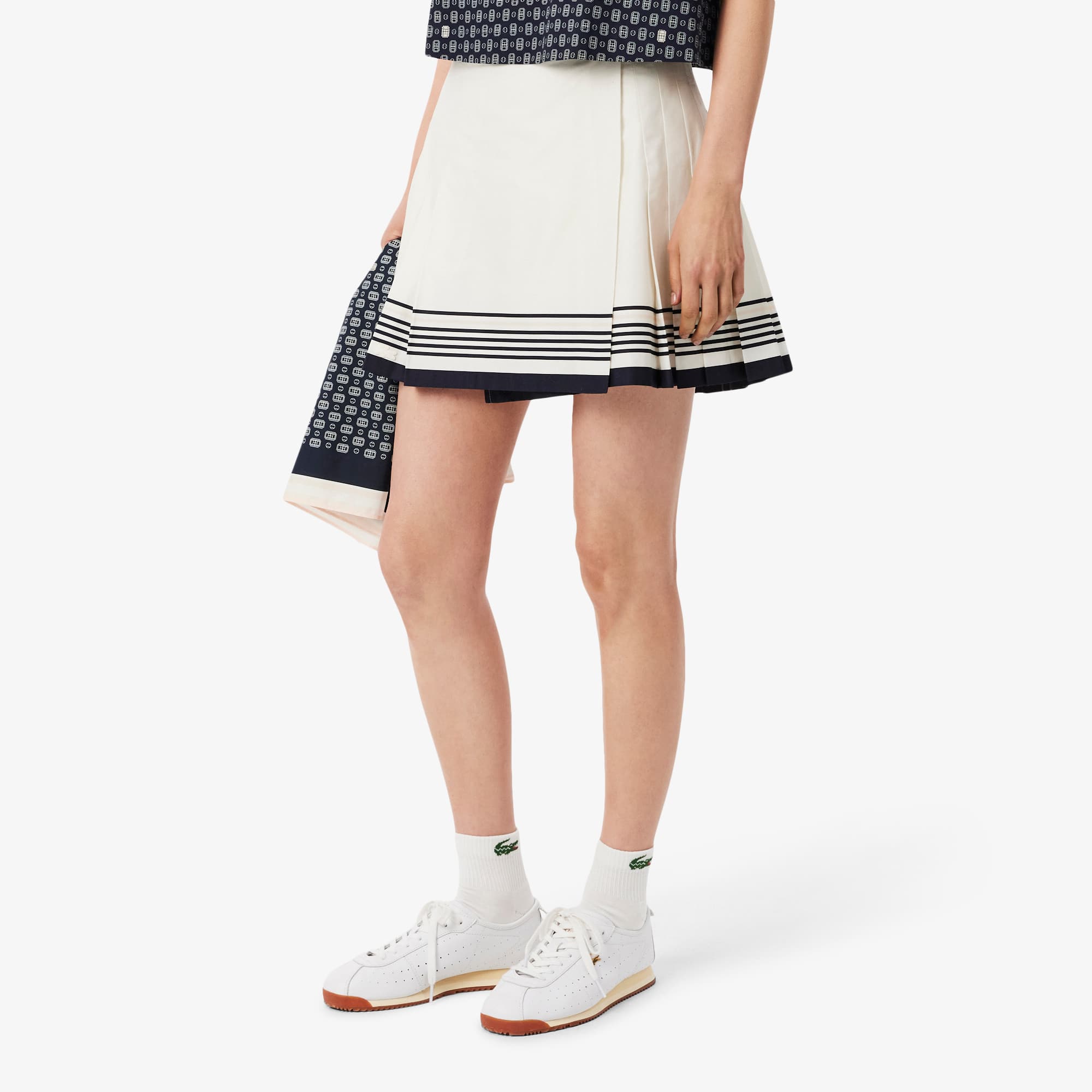 Short Pleated Wrap Skirt