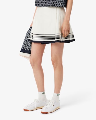 Short Pleated Wrap Skirt