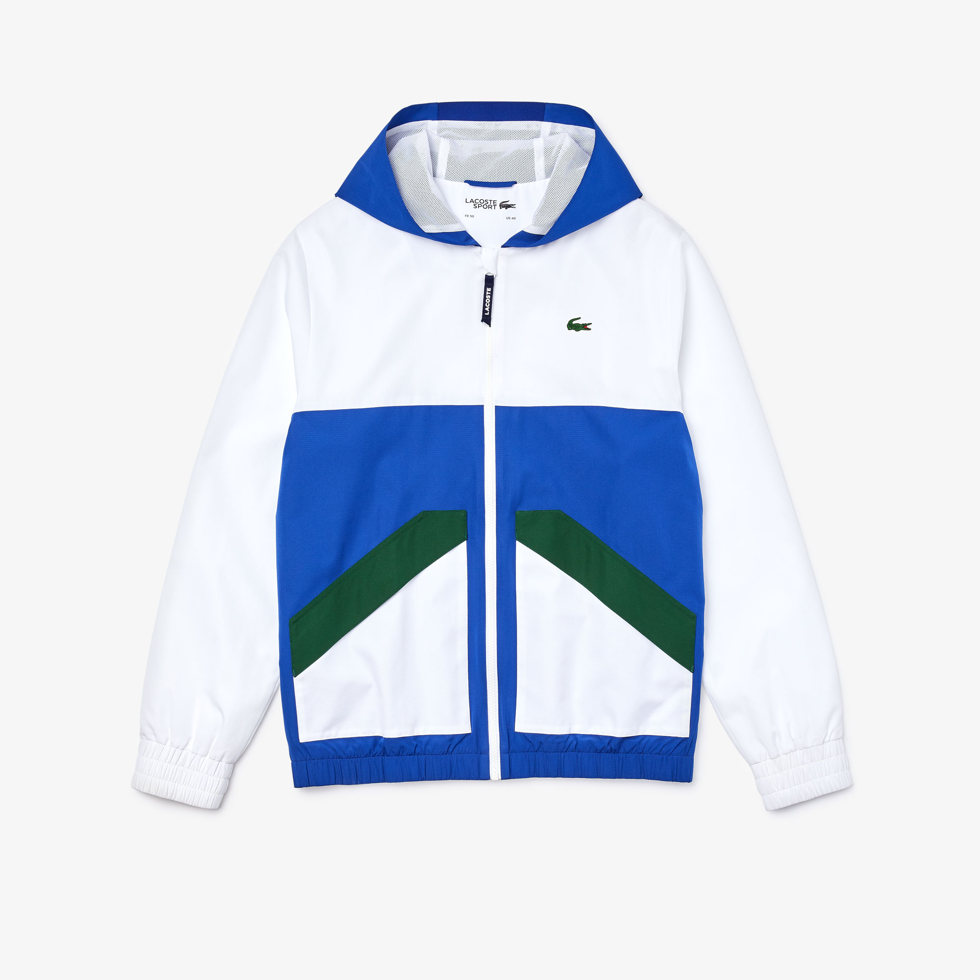 Men's Lacoste SPORT Hooded WaterResistant Colourblock Jacket LACOSTE