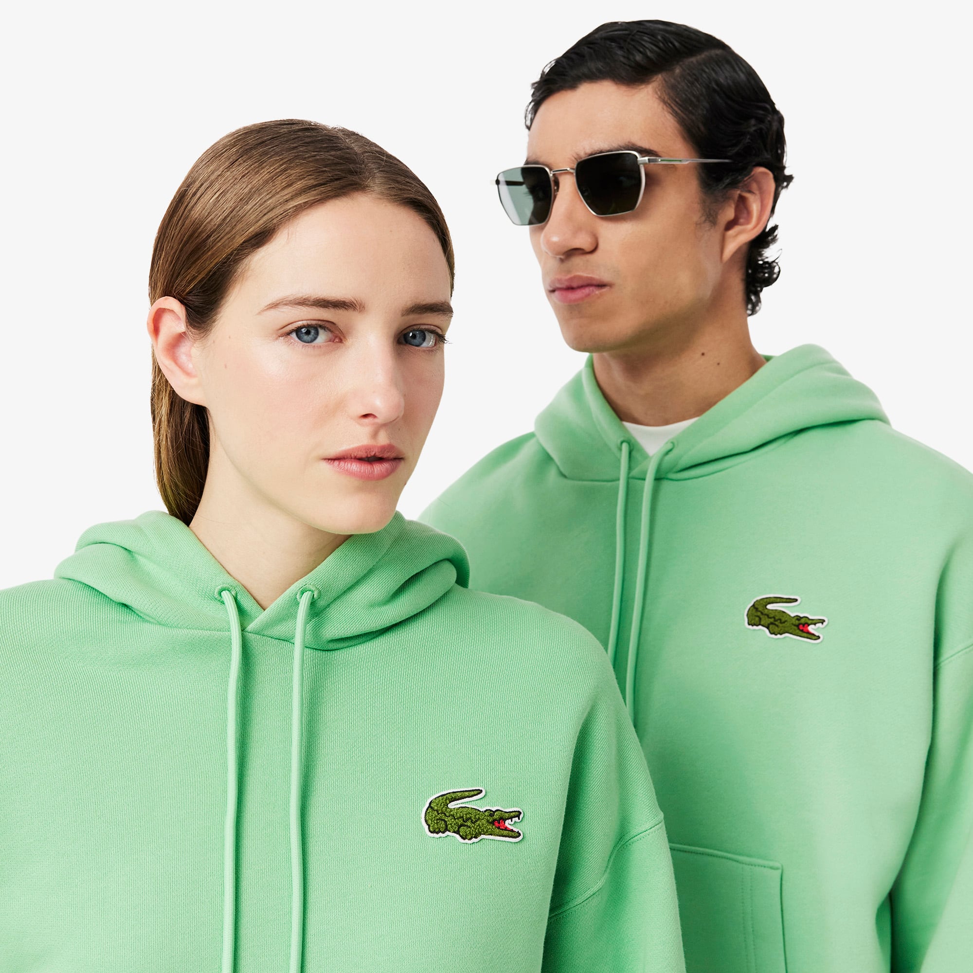 Unisex Loose Fit Badge Accent Hoodie - Sweaters & Sweatshirts