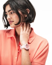 Women's L.12.12  Pink Silicone Petit Piqué Strap Watch