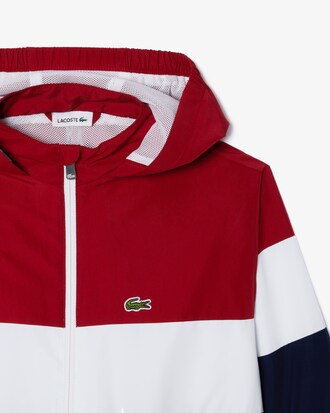 Veste zippée à capuche enfant Lacoste en polyester recyclé