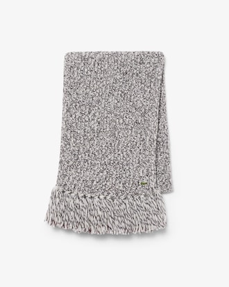 Mercerized Wool Blend Knit Scarf