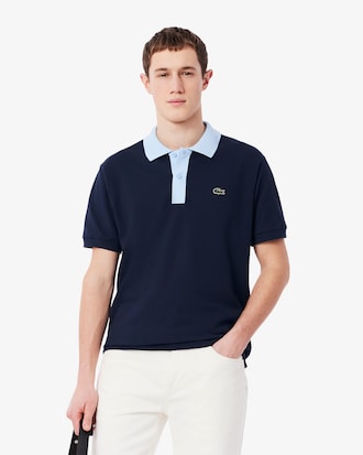 Polo de corte clásico con cuello en contraste L.12.12 para hombre