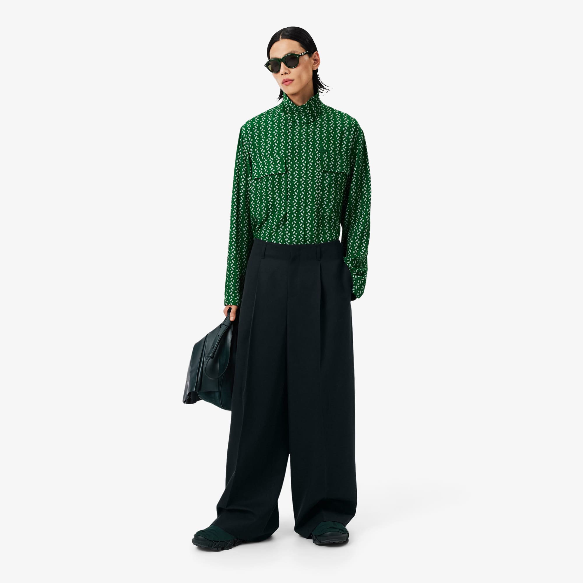 Lacoste Runway Wide Fit Tailored Wool Pants