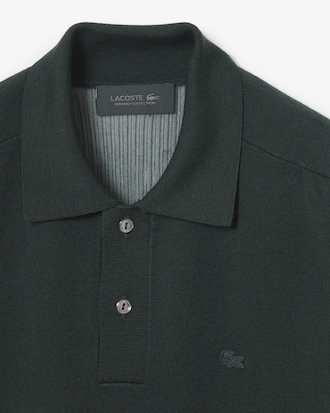 Runway Wool Blend Polo Collar Sweater