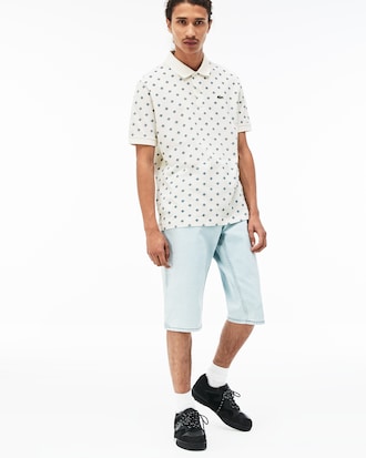 Polo Lacoste LIVE ultra slim fit en minipiqu&eacute; con miniestampado de cashmere para hombre