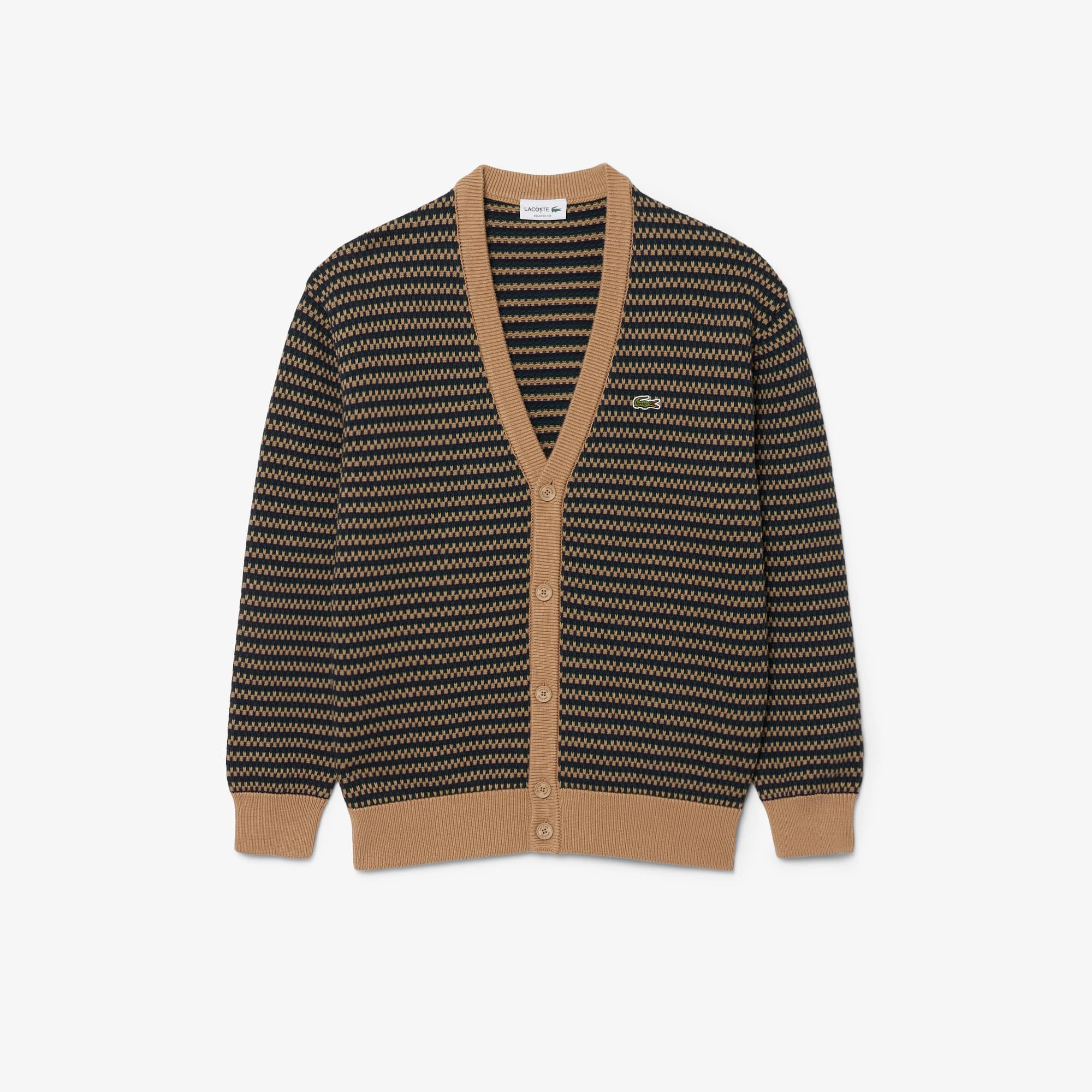 Relaxed Fit Striped Cotton Cardigan