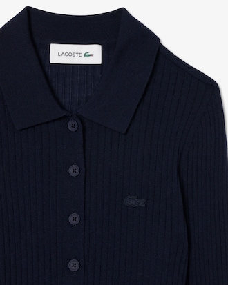 Women's Wool Jersey Polo Collar Sweater