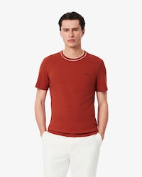 Men's Stretch Piqué Striped Collar T-Shirt