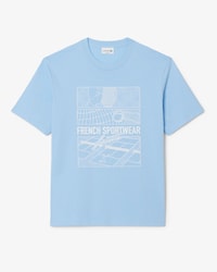 Men's Tennis Court Print Cotton T-Shirt