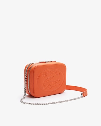 Sac &agrave; bandouli&egrave;re Croco Crew zipp&eacute; en cuir grain&eacute;