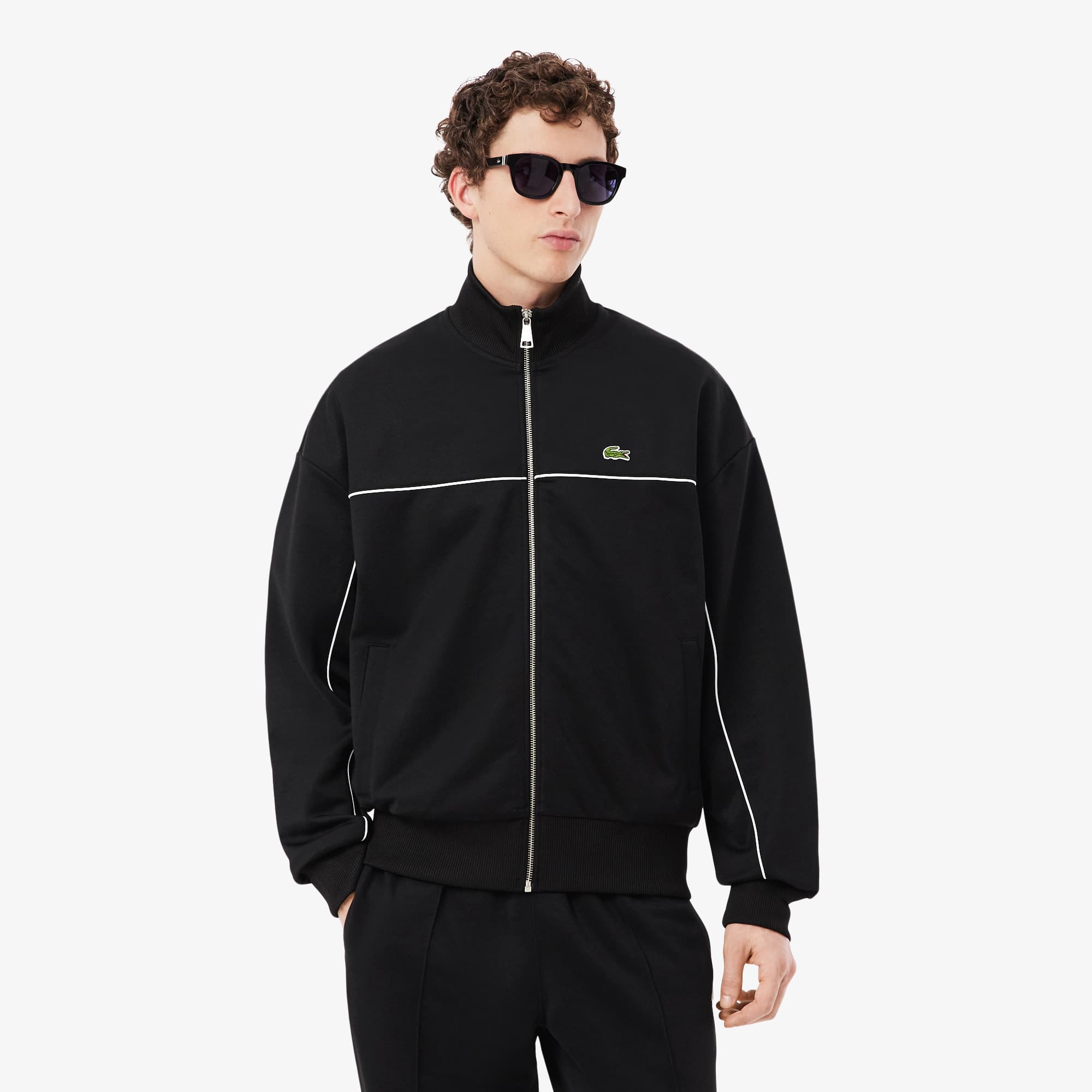 Trim Accent Zipped Sweatshirt - Sweaters & Sweatshirts - New In Trim Accent Zipped Sweatshirt - Sweaters & Sweatshirts - New In