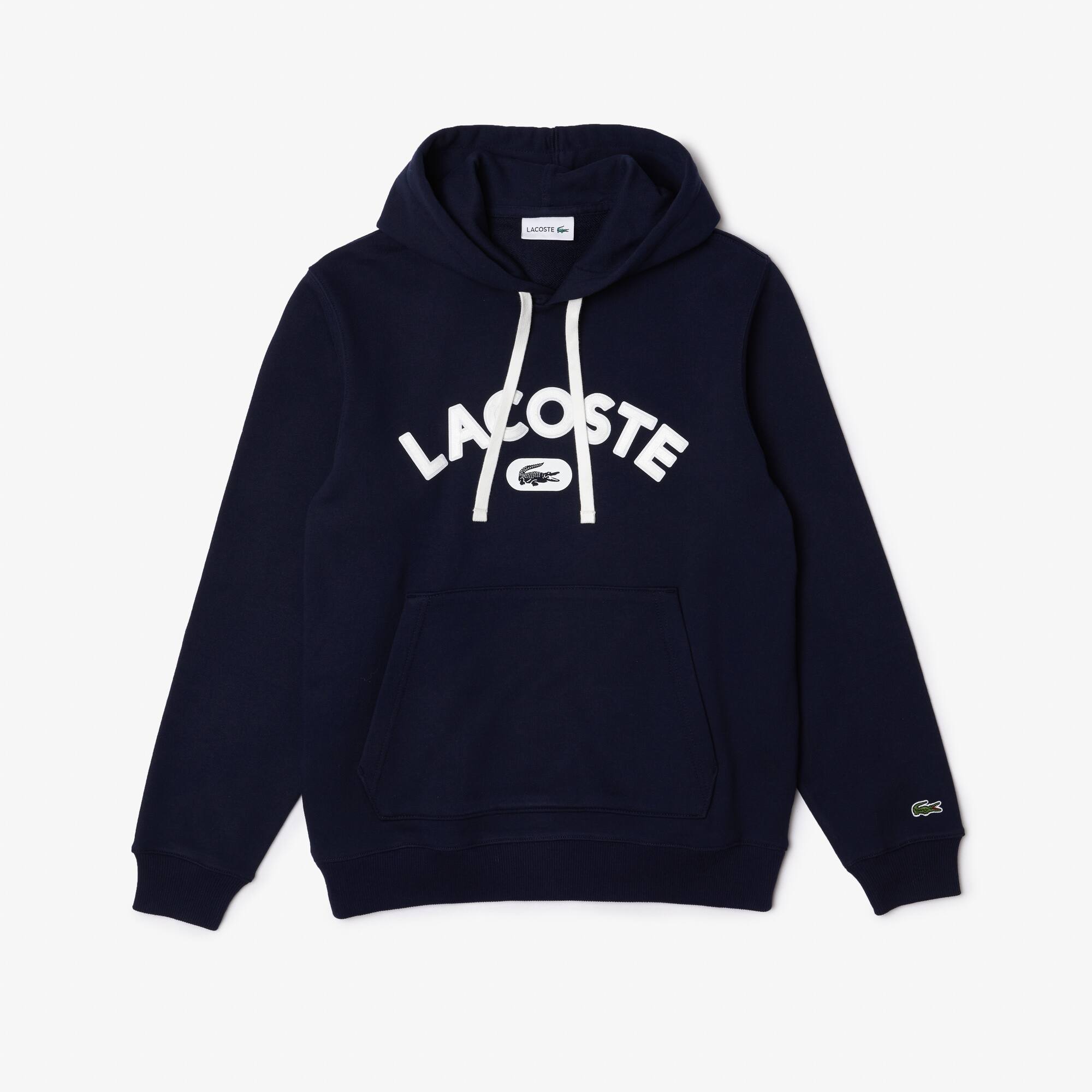 Men's Hooded Print Logo Fleece Sweatshirt - Sweaters & Sweatshirts
